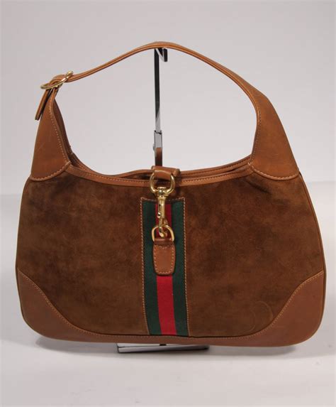 gucci hobo bag vintage canvas|Gucci brown suede hobo bag.